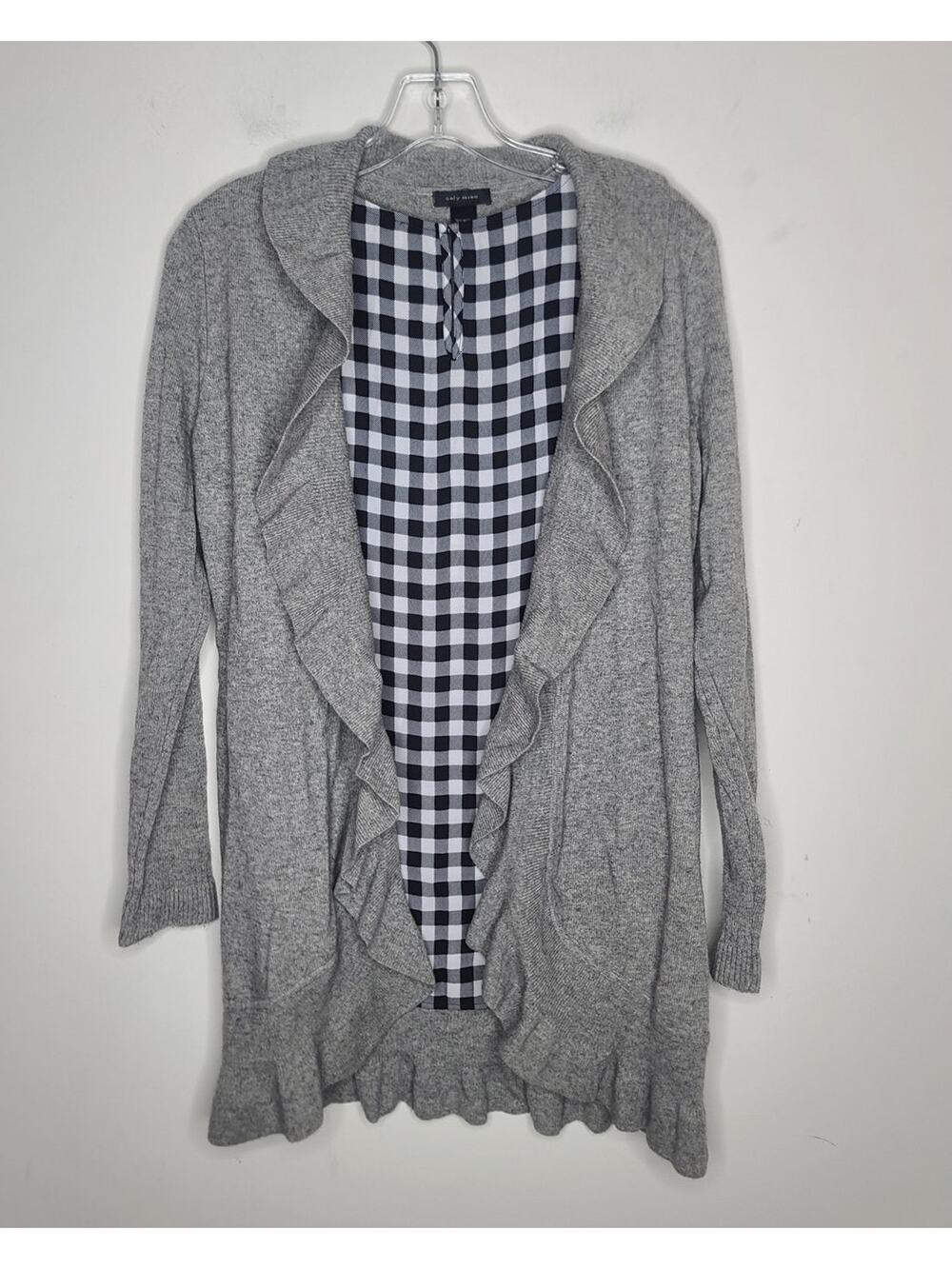 Only Mine wool cashmere ruffled long sleeve cardigan sweater - XS